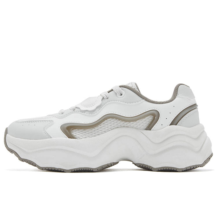361° Dumpling Shoes Slip Resistant Abrasion Resistant Low top Casual Shoes Women's White Antarctic Gray