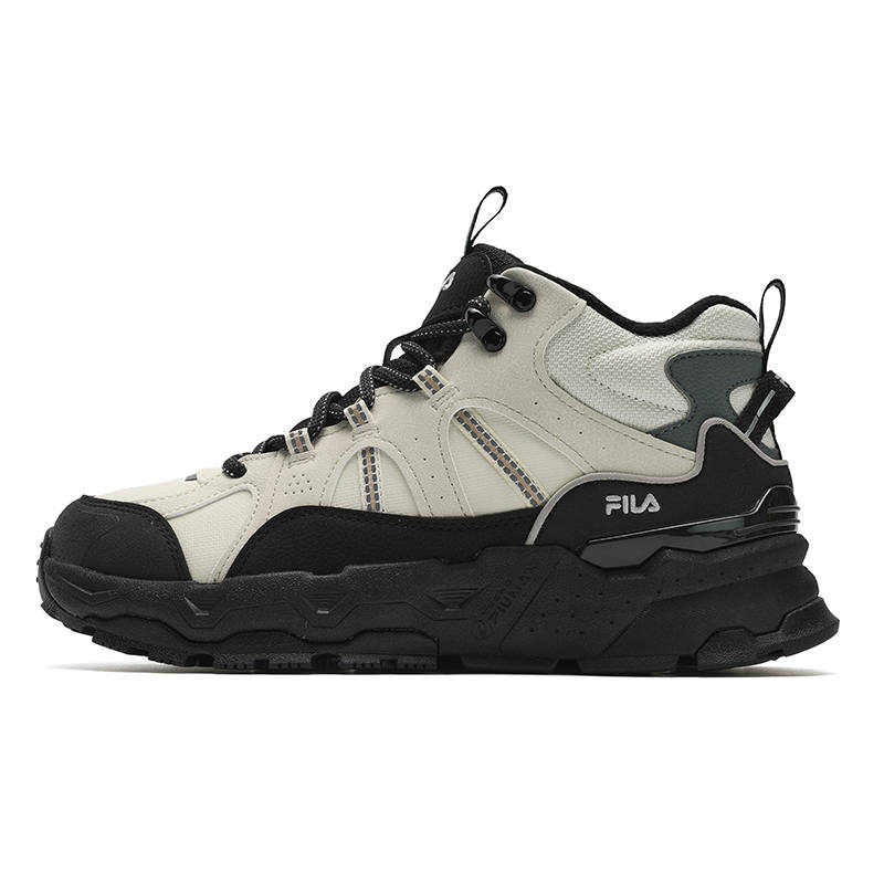 FILA Trek 1S Cushioning, Wear Resistant Mid top Casual Shoes Women's Beige Black