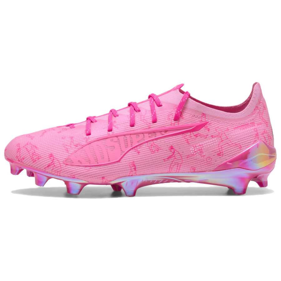 PUMA KIDSUPER x PUMA ULTRA 5 ULTIMATE Comfortable And Lightweight FG Firm Ground Abrasion Resistant Soccer Shoes Unisex Pink