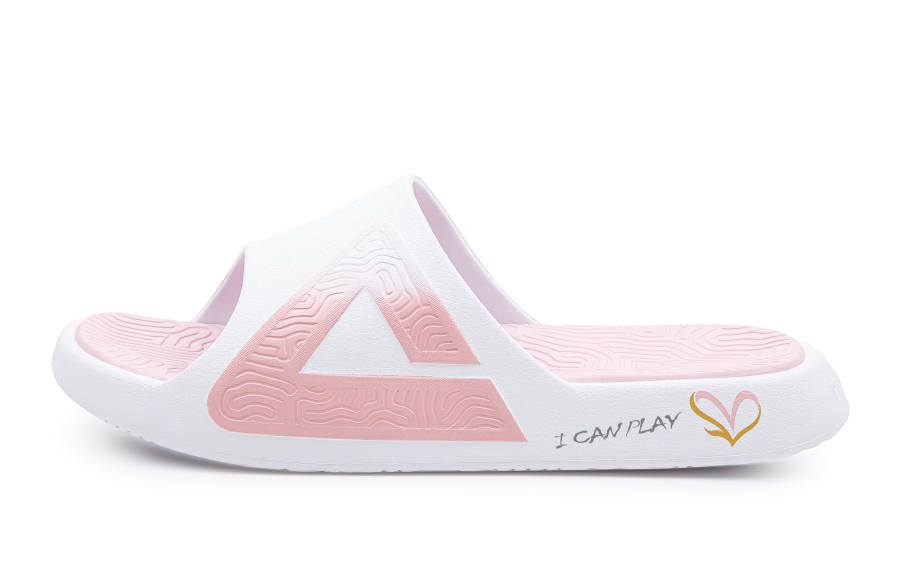PEAK Tai Ji1.0 Quiet Slip Resistant Abrasion Resistant Slide Slippers Unisex Pink Lou
