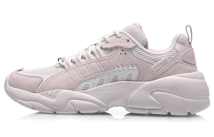 Li-Ning Li Ning Moonchaser Cushioning Slip Resistant Abrasion Resistant Low top Sports Casual Shoes Women's Pink White