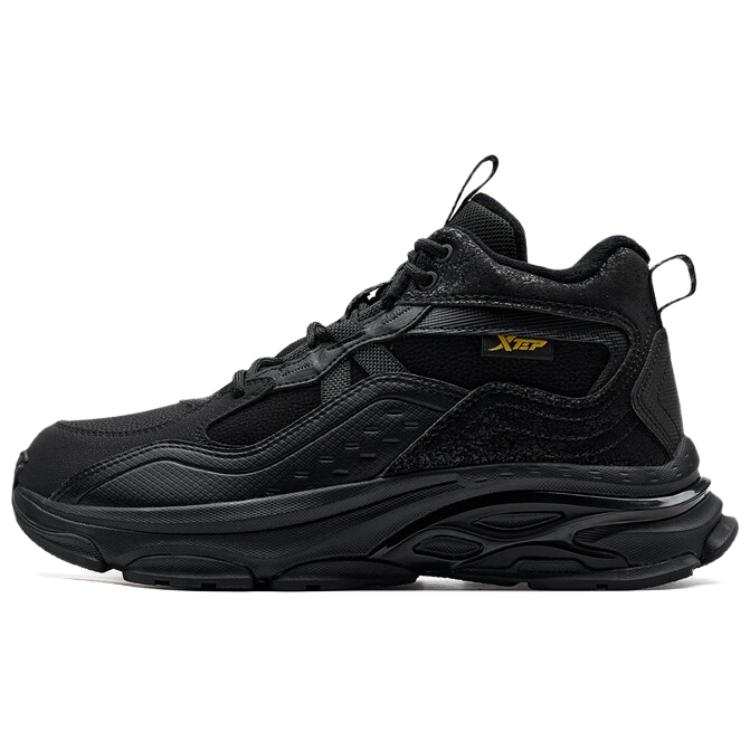 XTEP Battle Axe, Fleece Lined Comfortable Slip Resistant Thermal High top Casual Shoes Men's Black