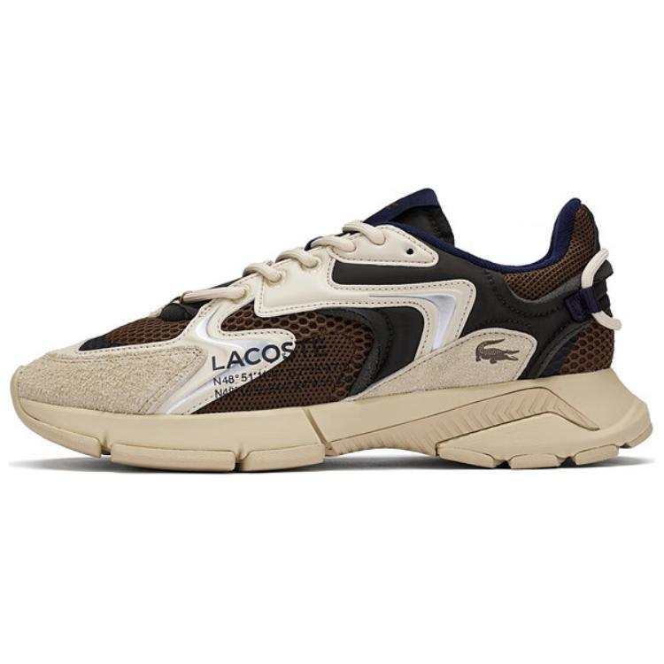 LACOSTE Slip Resistant Abrasion Resistant Slip Resistant Abrasion Resistant Low top Casual Shoes Men's Beige Brown