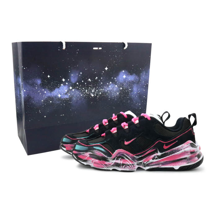 Nike Nike Tech Hera Phantom Trail Suede Cushioning Lightweight Low top Casual Shoes Unisex Black Red