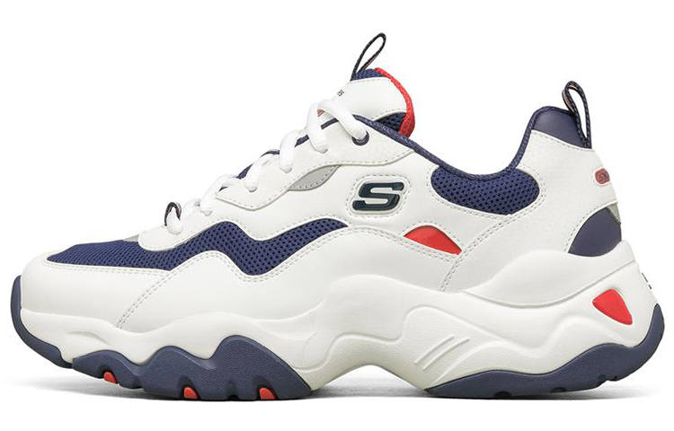 Skechers D Lites Low Top Running Shoes White/Blue/Red