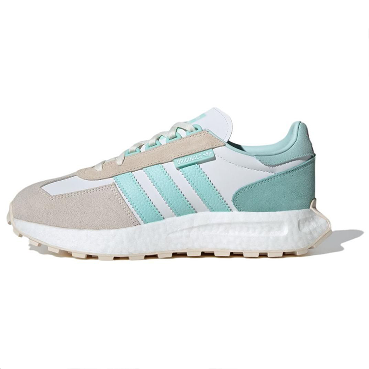 Adidas Originals Retropy E5 BOOST Leather Slip Resistant Abrasion Resistant Low top Casual Shoes Unisex Gray White Blue