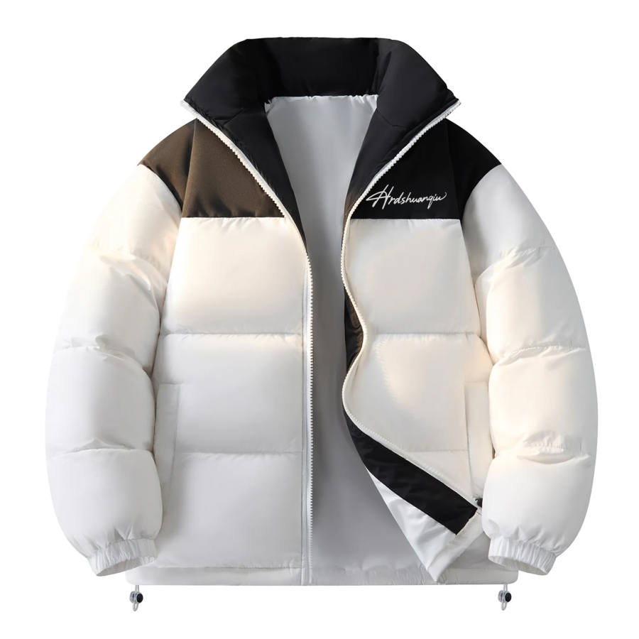 HUANQIU Down Jackets Unisex Stand Collar Thickened Puffer Jacket