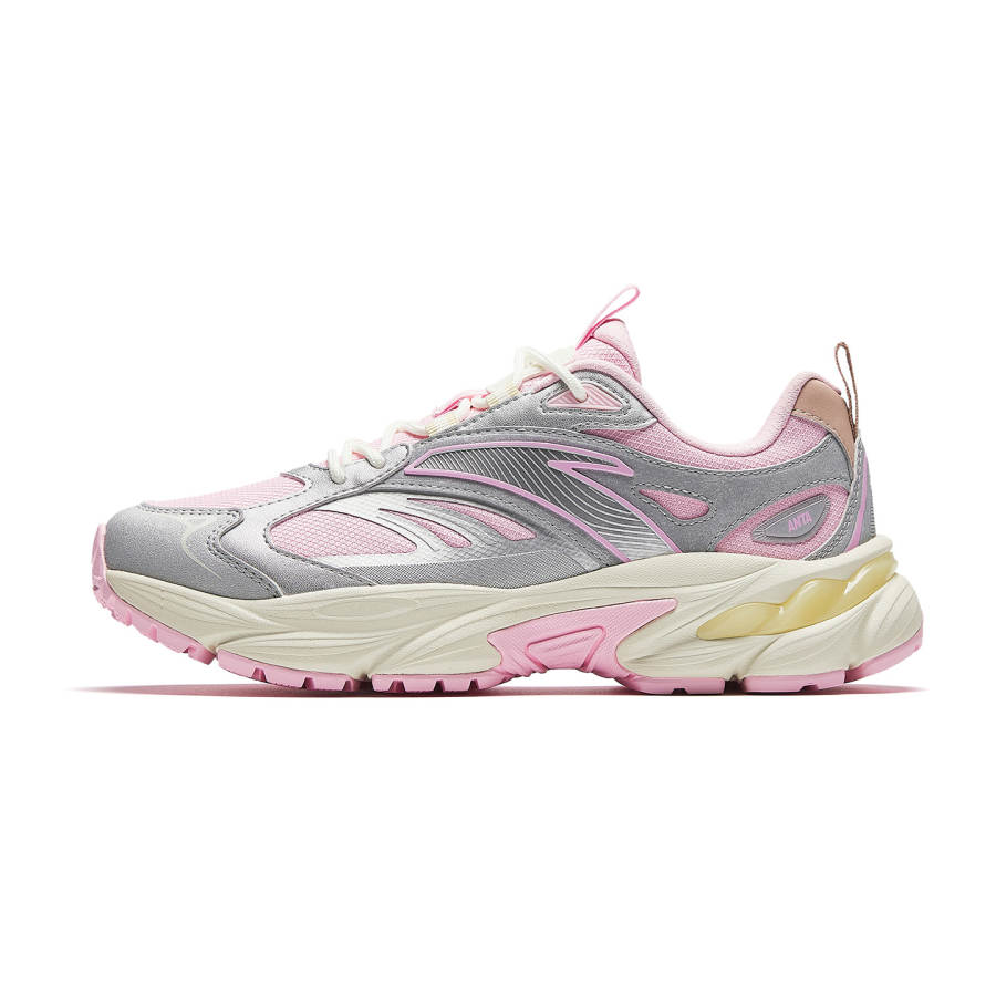 Anta Cushioning, Wear Resistant Casual Shoes Women's Silver Cute Pink
