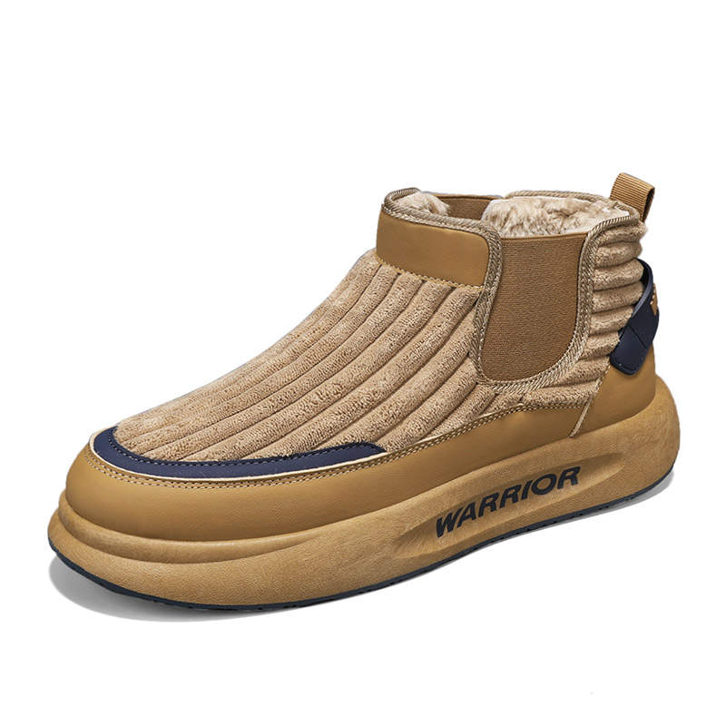 Warrior Slip on Slip on Shoes Fashion Minimalist Style, Trendy Versatile, Thick Cotton Fleece Lined