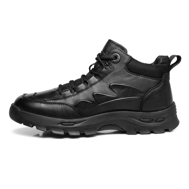 QIANGREN 3515 Genuine Leather Thermal Outdoor Mountaineering Shoes Thickened And Fleece Lined Wool Insulated Shoes
