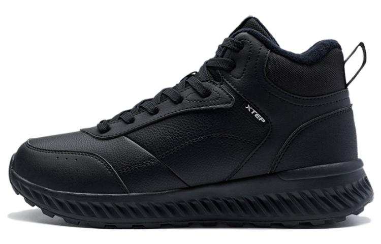 XTEP Fleece lined Slip Resistant Thermal Mid top Casual Shoes Men's Black