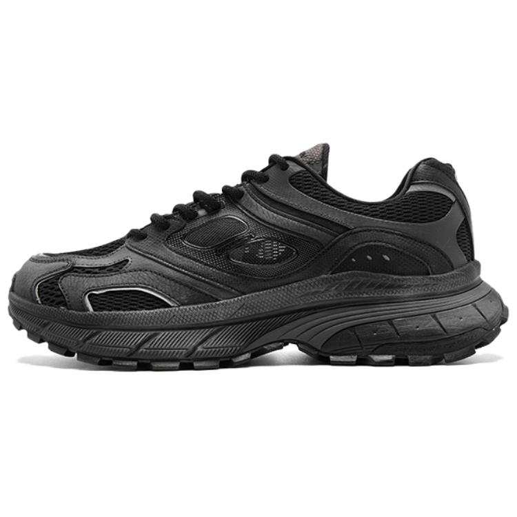 QIAODAN Abrasion Resistant Slip Resistant Abrasion Resistant Slip Resistant Low top Casual Shoes Men's Black Gray