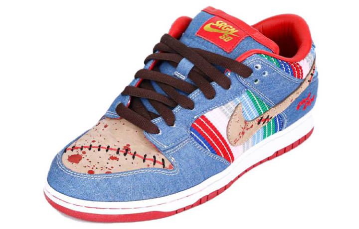 Nike THE SHOE SURGEON x Nike Slip Resistant Low top Casual Shoes Men's Blue Brown Red