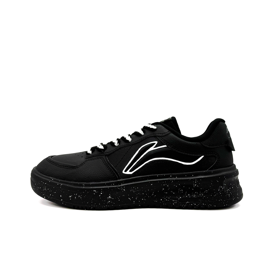 Li-Ning Li Ning Lantern Festival Radiant Dazzling Radiance Synthetic Leather Low top Casual Shoes Men's Black White