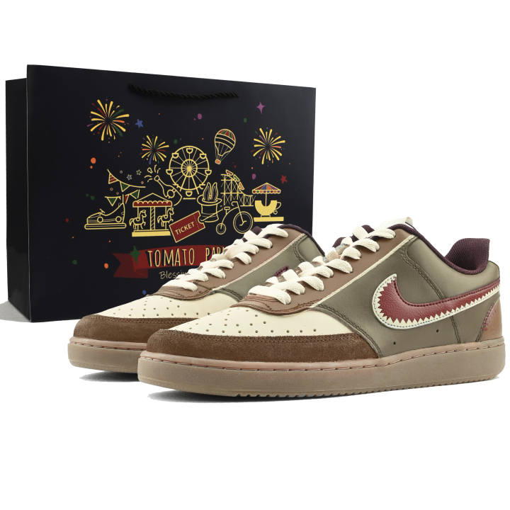 Nike Nike Court Vision Low Unrestrained Line Abrasion Resistant Abrasion Resistant Low top Skateboard Shoes Men's Brown