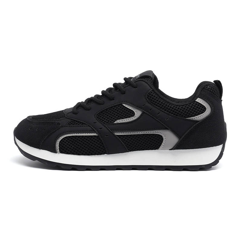 RENBEN Textile, Synthetic Leather Breathable Lightweight Low top Casual Shoes Men's Black