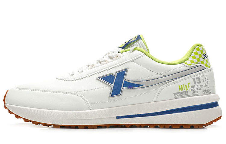 XTEP Slip Resistant, Abrasion Resistant, Lightweight Low top Casual Shoes Men's White Green Blue