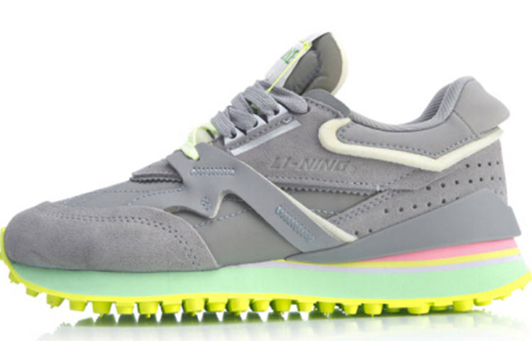 Li-Ning Li Ning 001 Slip Resistant, Abrasion Resistant, Lightweight Low top Sports Casual Shoes Women's Snow Gray
