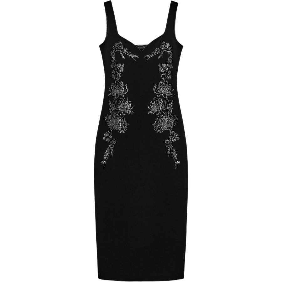 ZARA Sleeveless Dresses Women's Black Moderate Midi Skirt