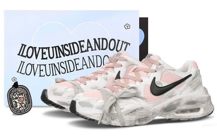 Nike Nike Air Max Fusion Fabric Slip Resistant, Abrasion Resistant, Lightweight Low top Casual Shoes Women's Gray Pink