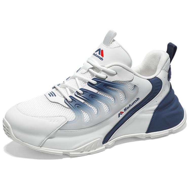 Kolumb Slip Resistant Abrasion Resistant Support Low top Casual Shoes Men's White Blue