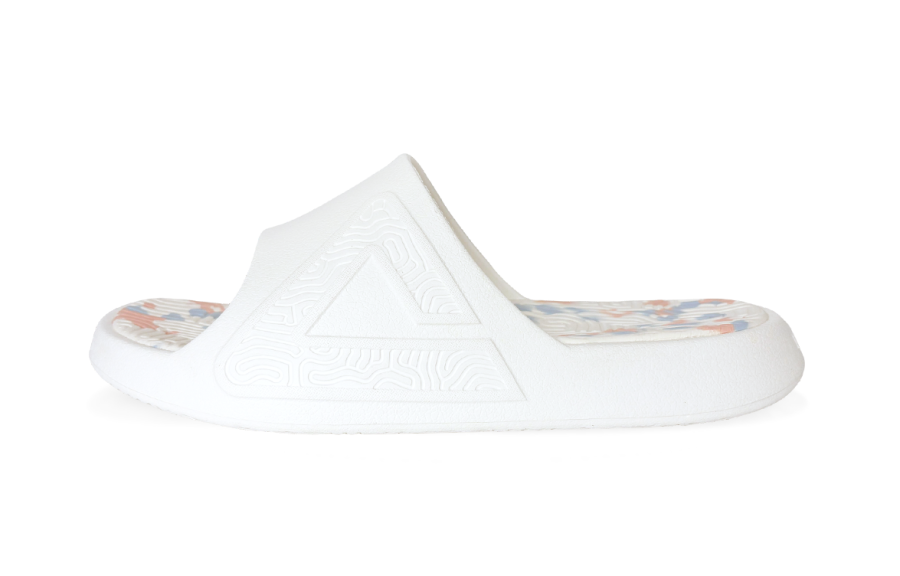 PEAK Tai Ji1.0 EVA Graffiti Abrasion Resistant Cushioning Slide Slippers Unisex White Pink Blue