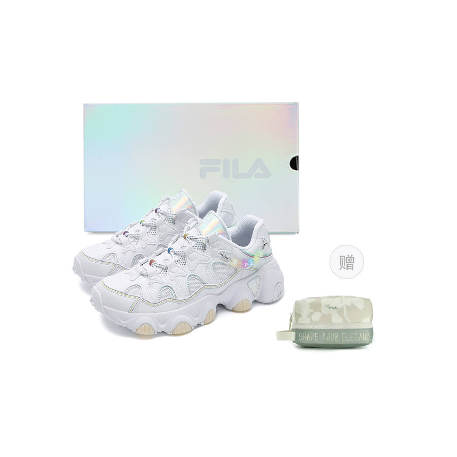 FILA JAGGER SUMMER Multicolor Early Summer, Claw Shoes Abrasion Resistant Breathable Low top Casual Shoes Women's White