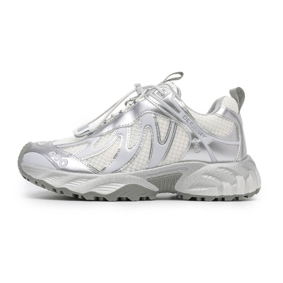 DEERWAY Low top Casual Shoes Women's White Silver