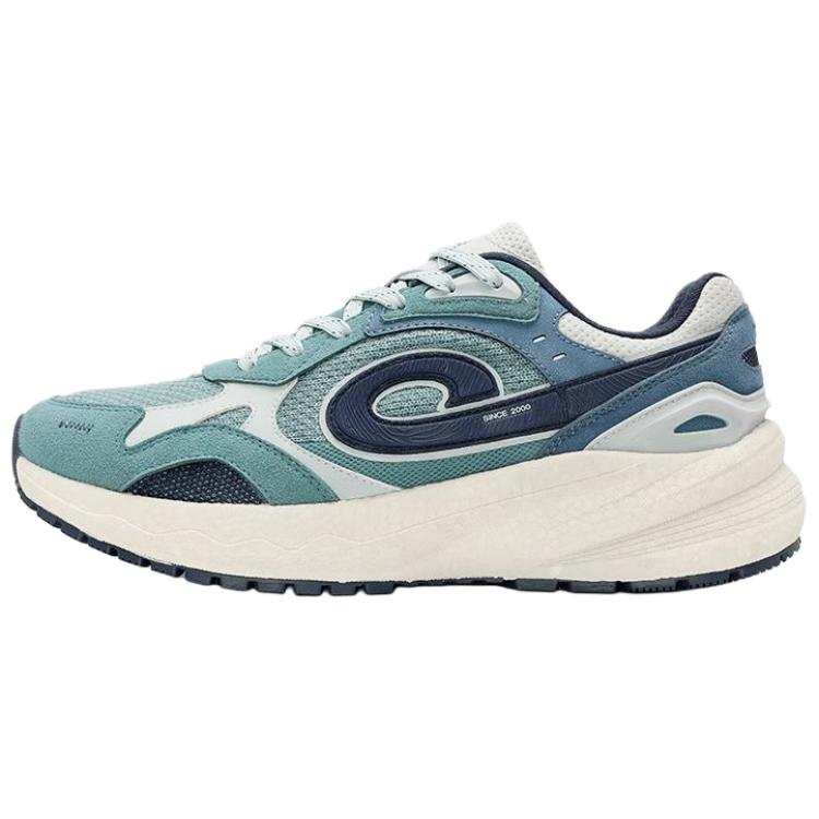 QIAODAN Quality Drying Cushioning Abrasion Resistant Cushioning, Wear Resistant Low top Casual Shoes Men's Cyan