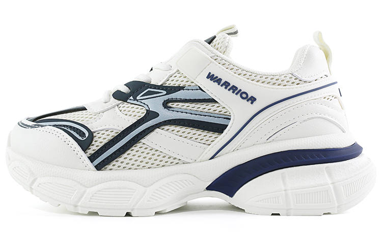 WARRIOR Slip Resistant Abrasion Resistant Slip Resistant Abrasion Resistant Low top Casual Shoes Unisex Beige Dark Blue