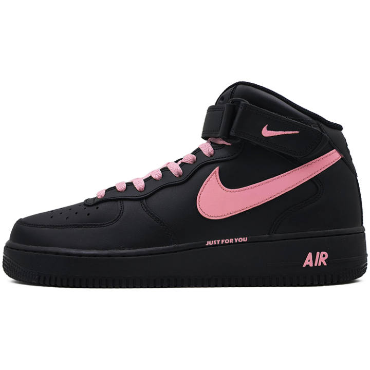Nike Nike Air Force 1 Slip Resistant Mid top Skateboard Shoes Unisex Black Pink