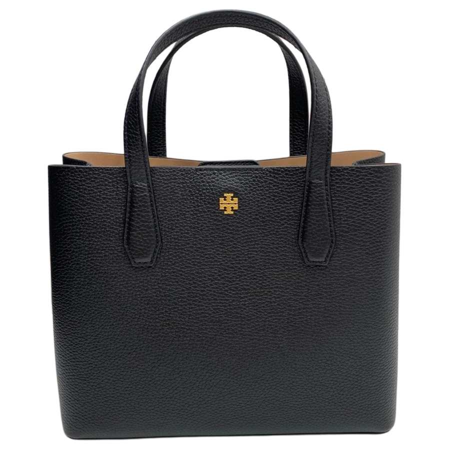 TORY BURCH Blake Pebbled Leather Tote Handbag Small Women's Black