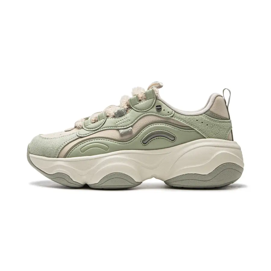 Li-Ning Li Ning Honey V2 Slip Resistant Height Increasing Low top Casual Shoes Women's Green Gray