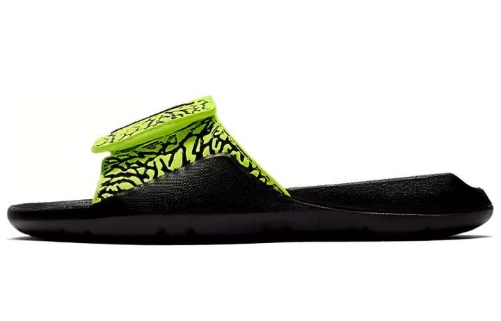 Jordan Air Jordan Hydro 7 V2 Burst Crack Black Yellow Slippers 'Black Yellow' GS