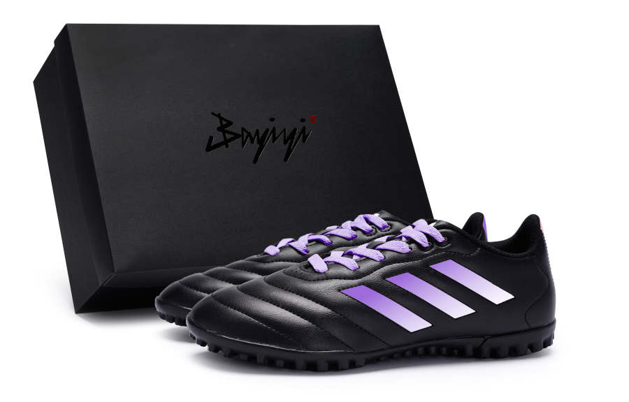 Adidas Adidas GOLETTO VII TF Turf Microfiber Abrasion Resistant Abrasion Resistant Soccer Shoes Unisex Black Purple