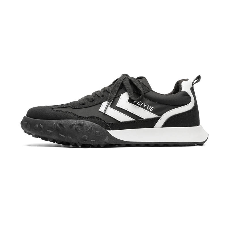 FEIYUE Slip-Resistant Abrasion-Resistant Low-top Casual Shoes Men's Black White