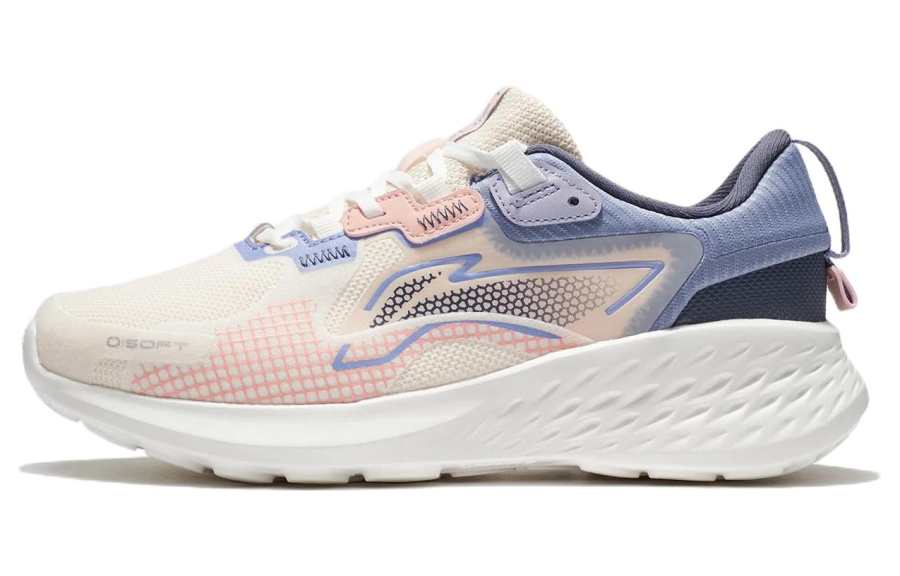 Li-Ning Li Ning Element Textile, Synthetic Leather Cushioning Slip Resistant Abrasion Resistant Low top Casual Shoes Women's