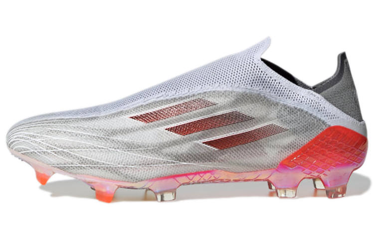 Adidas Adidas X Speedflow+ FG Firm Ground Slip Resistant Abrasion Resistant Soccer Shoes Unisex Gray Red
