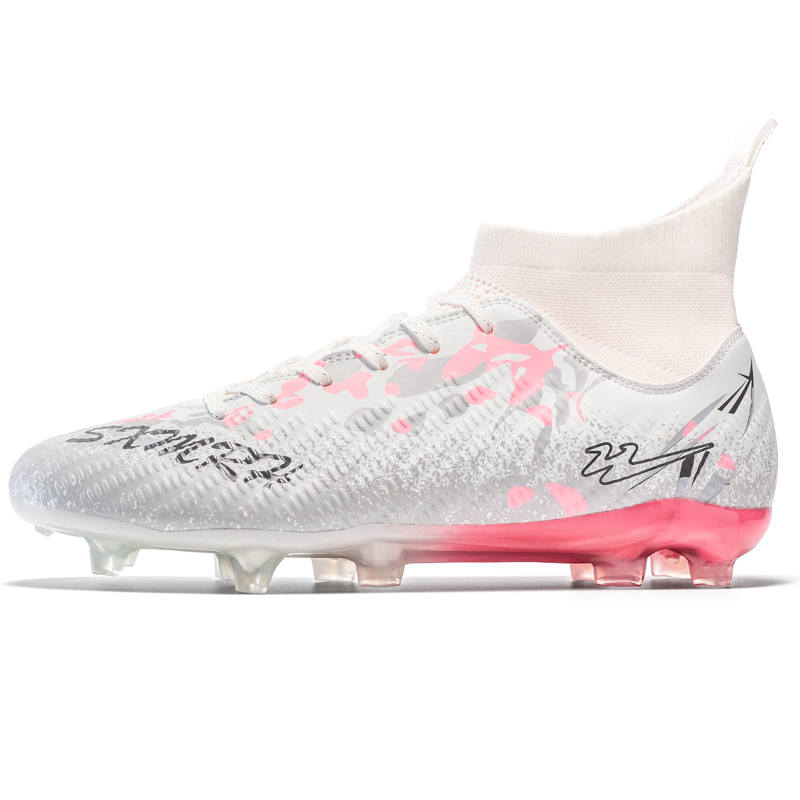 Binary Binary FG Firm Ground Cushioning Coverage Lightweight Soccer Shoes Unisex White Pink