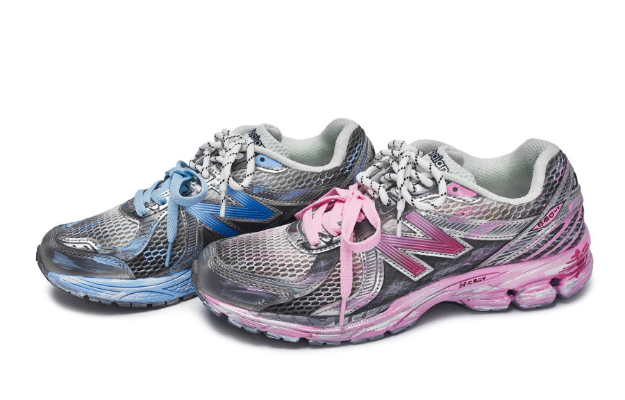 New Balance New Balance 860 RTHS Heart Signal Encoding Abrasion Resistant Low top Casual Shoes Unisex Gray Silver Pink Blue