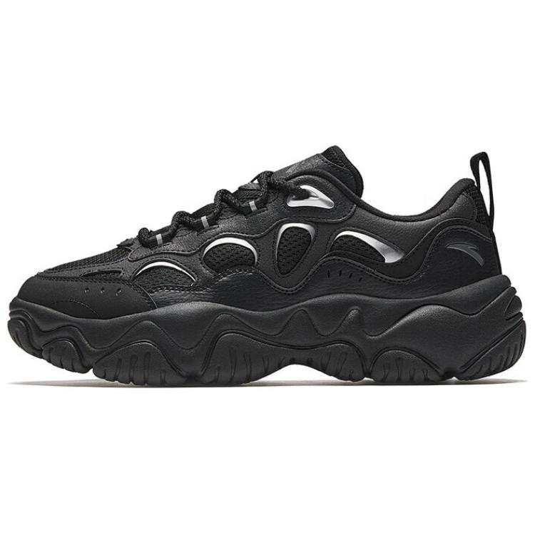 Anta Firefly Cushioning Slip Resistant Lightweight Low top Casual Shoes Men's Black Silver