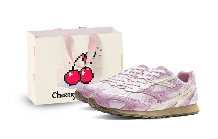 Mizuno LG 60S Cherry Blossom Rain Slip Resistant Low top Casual Shoes Unisex Light Purple