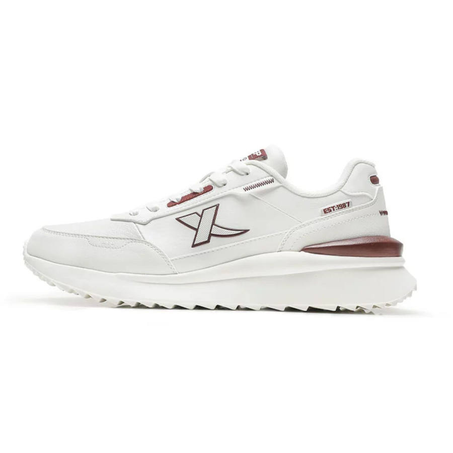 XTEP Slip Resistant, Abrasion Resistant, Lightweight Low top Casual Shoes Men's White Red