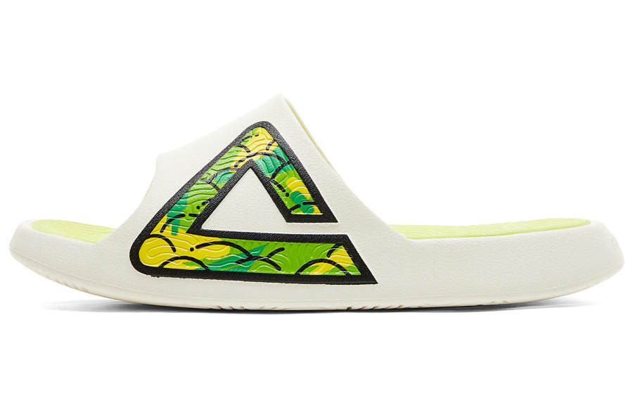 PEAK Taichi Classic Slippers Slip Resistant Abrasion Resistant Slide Slippers Men's Canvas White Green
