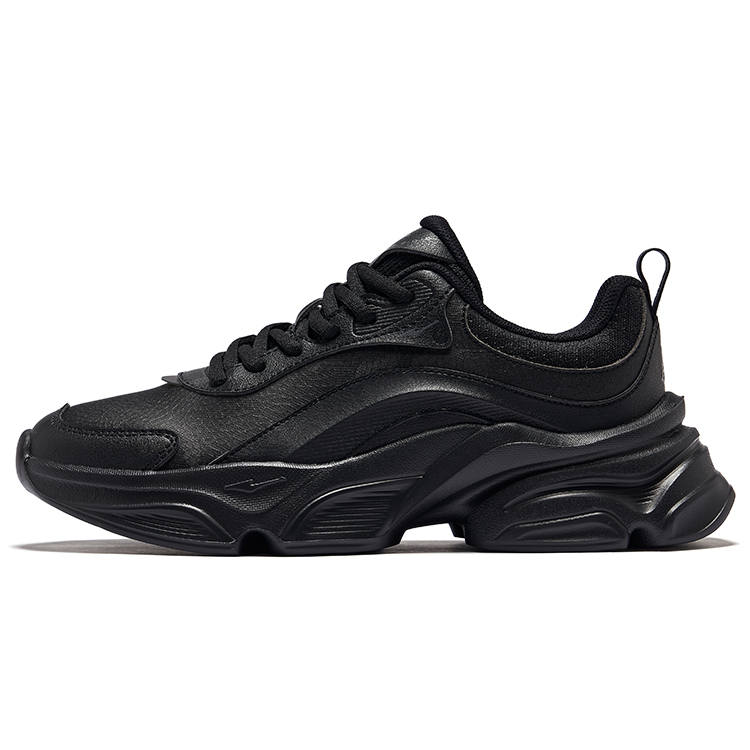 Erke Slip Resistant, Abrasion Resistant, Height Increasing Low top Casual Shoes Women's Jet Black