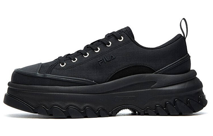 FILA Lava Canvas Sports Slip Resistant, Abrasion Resistant, Height Increasing Low top Casual Shoes Women's Black