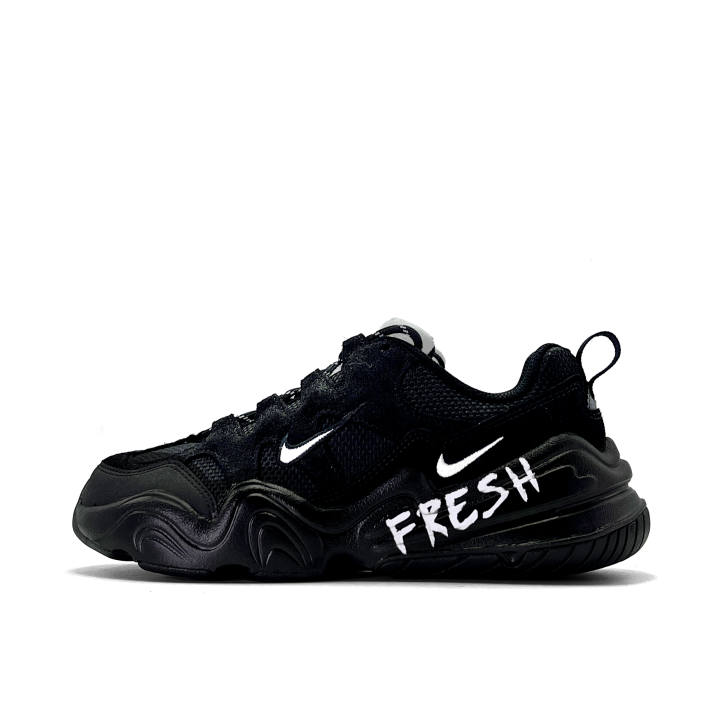 Nike Nike Tech Hera Black Realm Suede Abrasion Resistant Low top Casual Shoes Men's Black