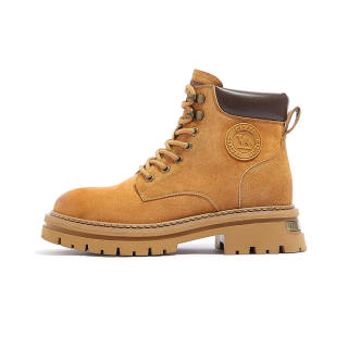 CAMEL Combat Boots Women's Yellow Brown/pink