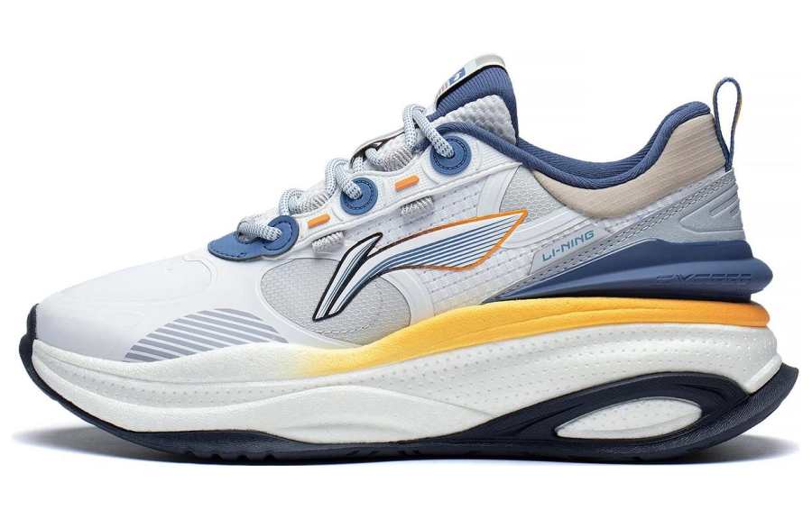 Li-Ning Li Ning Exceed 5 Trendy Cushioning Slip Resistant Abrasion Resistant Lightweight Low top Casual Shoes Men's Mist White