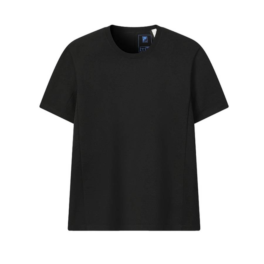 FILA BLUE Knitwear Men's Jet Black Crew Neck Moderate Base Layer